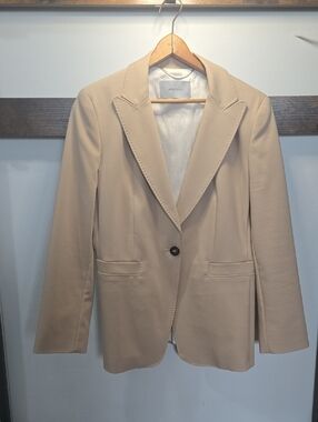 MARELLA Beige Single-Button Tailored Blazer